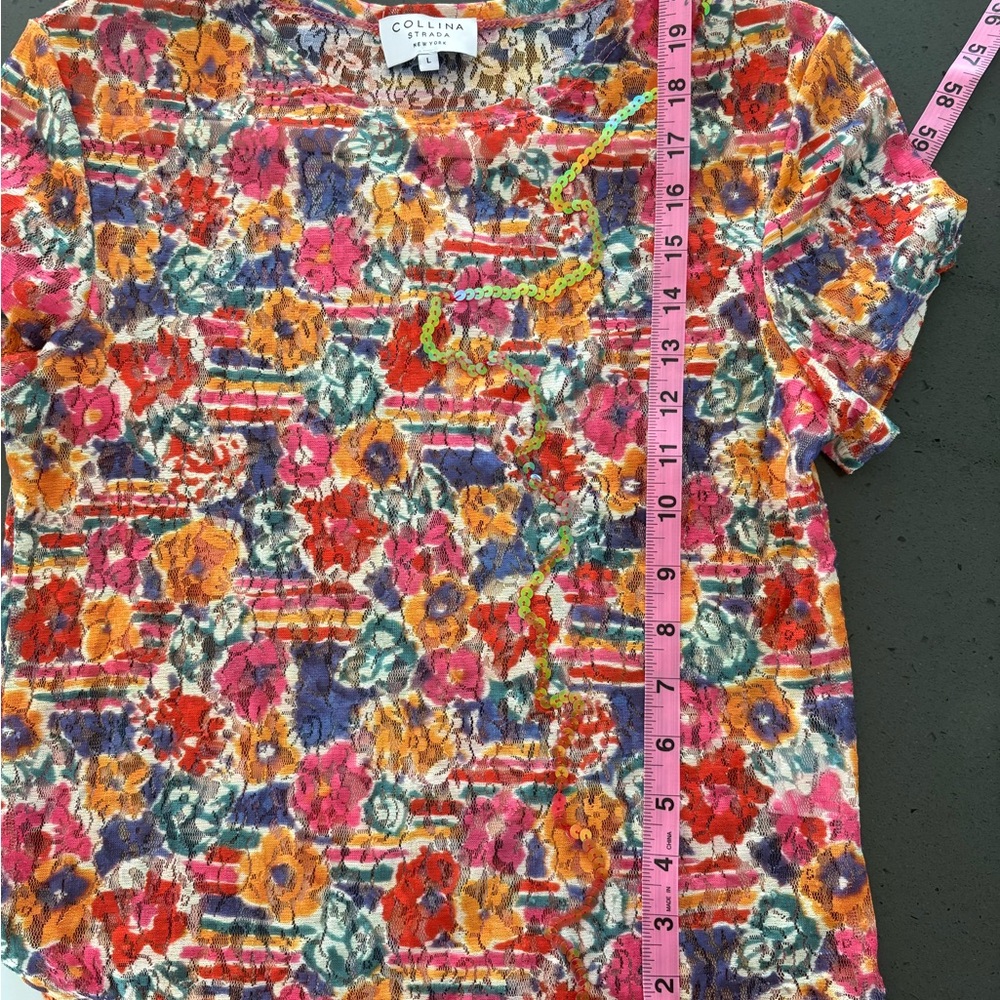 Collina Strada Multicolor Floral Lace Top - Picture 3 of 5